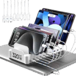 SooPii Charging Station for Multiple Devices, 4-Port Charger Station with 6 Mixed Charging Cables Included – Best for Home, Office & Travel